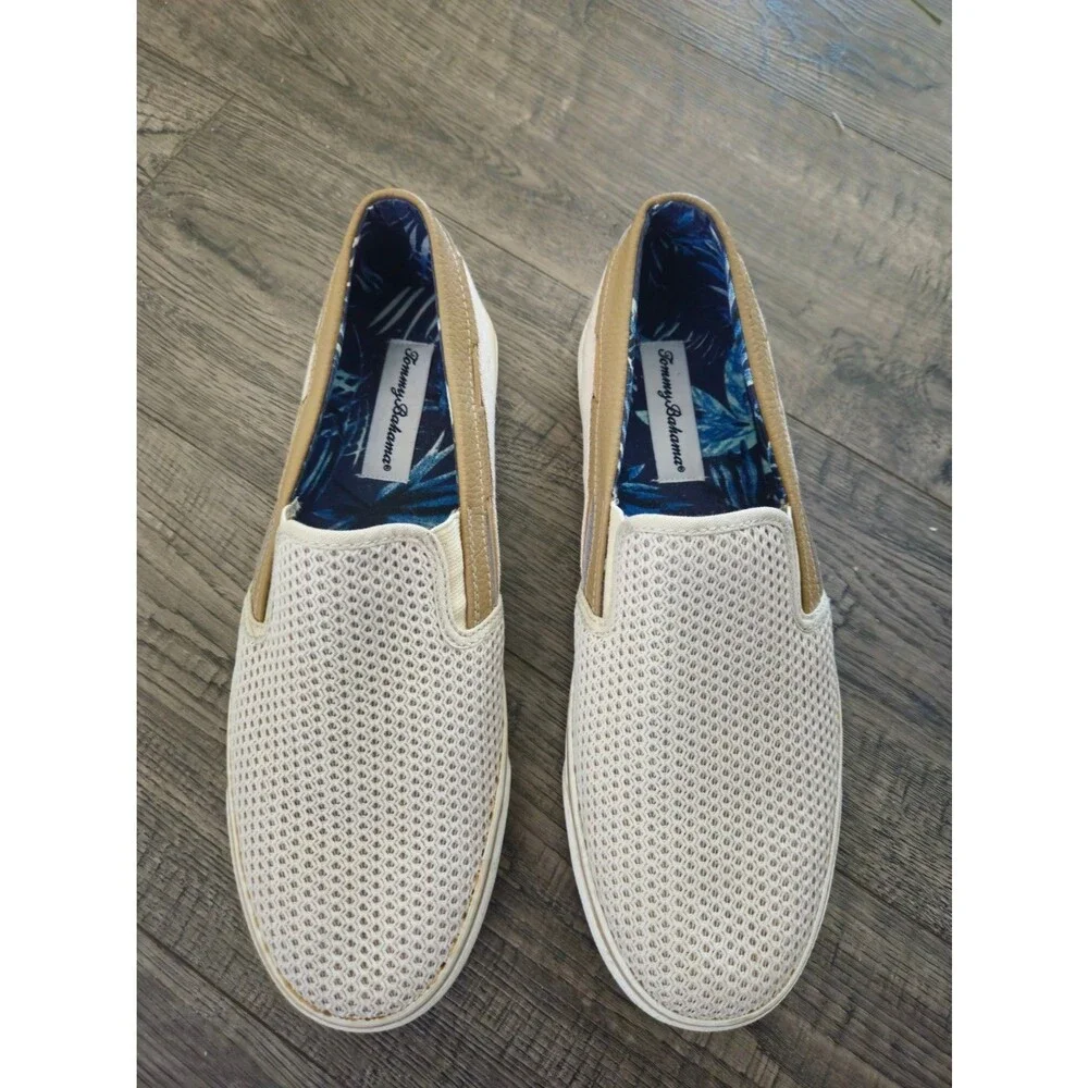 Tommy Bahama Exodus Cream Loafers Casual Vacation Boat Shoe Men's Size 9D